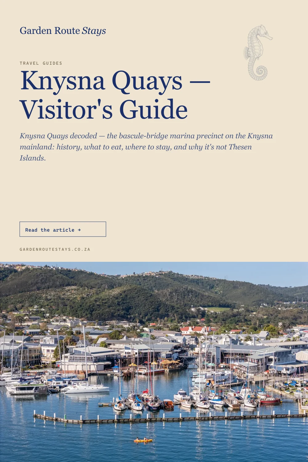 Pinterest pin: Knysna Quays — Visitor's Guide