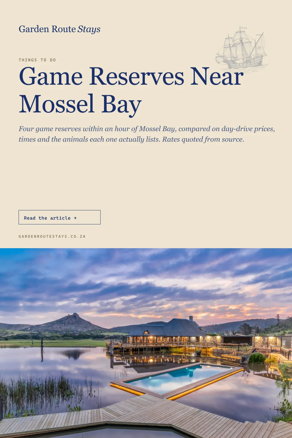 Pinterest pin: Game Reserves Near Mossel Bay