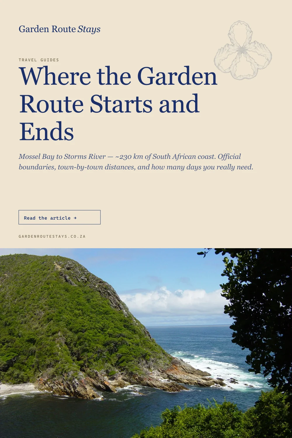 Pinterest pin: Where the Garden Route Starts and Ends