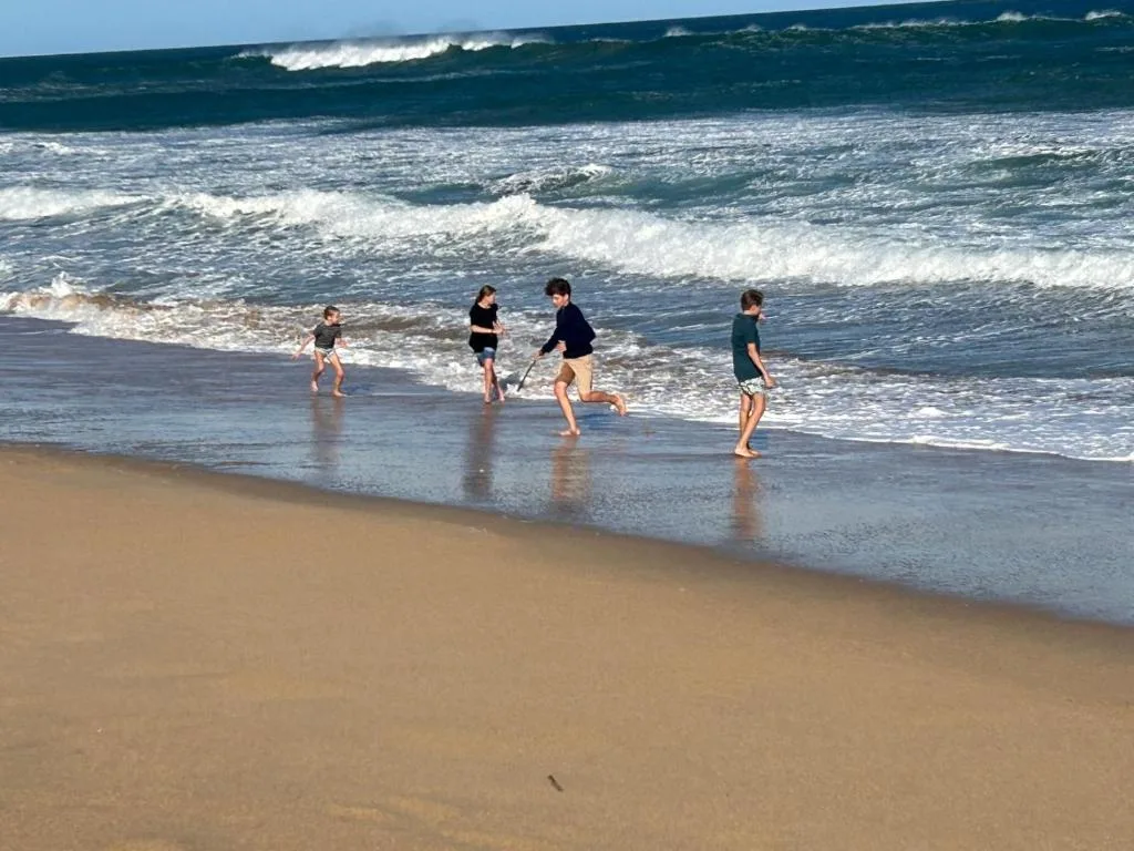 Scenic ocean beach view with crashing waves and sandy shoreline