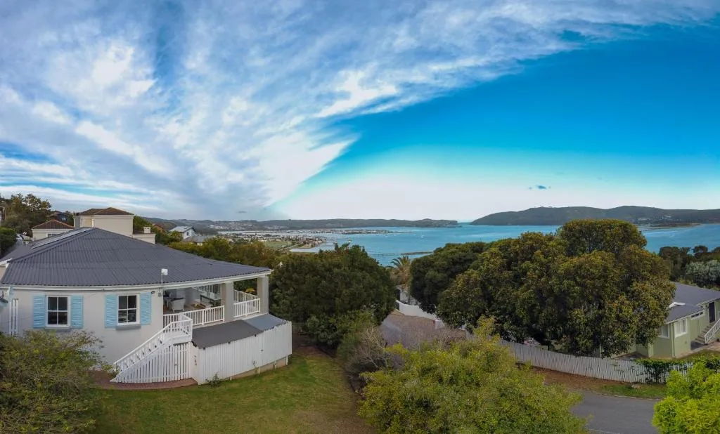 Stunning coastal view of Knysna lagoon and mountains from property
