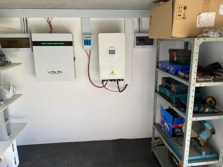 Solar battery system with Volta inverter and backup power storage installed