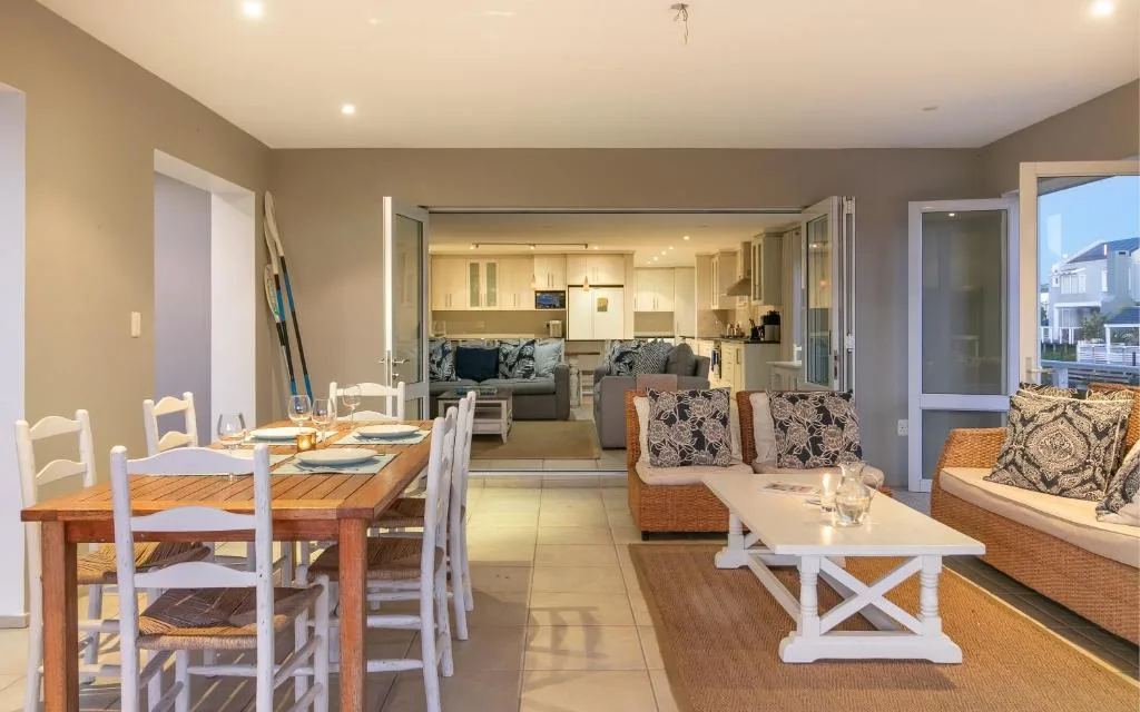 Open-plan living space with comfortable seating and modern furnishings throughout