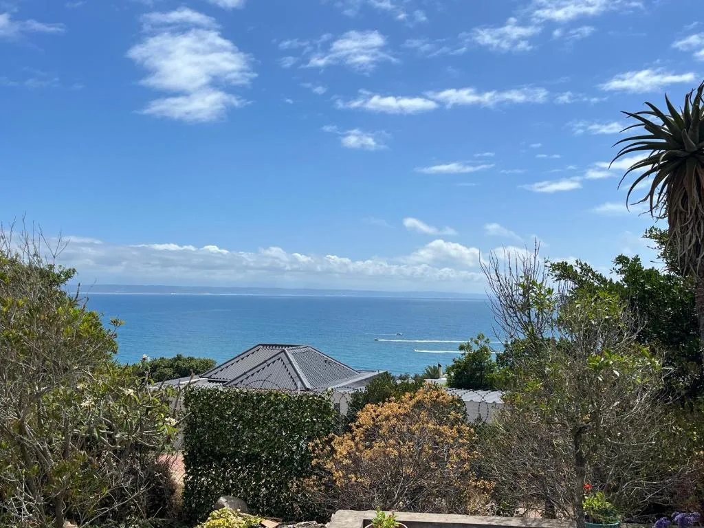 Expansive ocean vista with blue horizon and coastal landscape from property