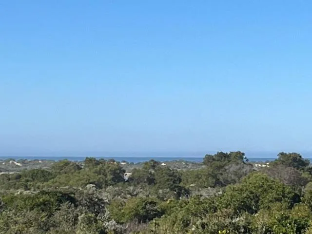 Panoramic ocean and coastal landscape view from elevated property vantage point