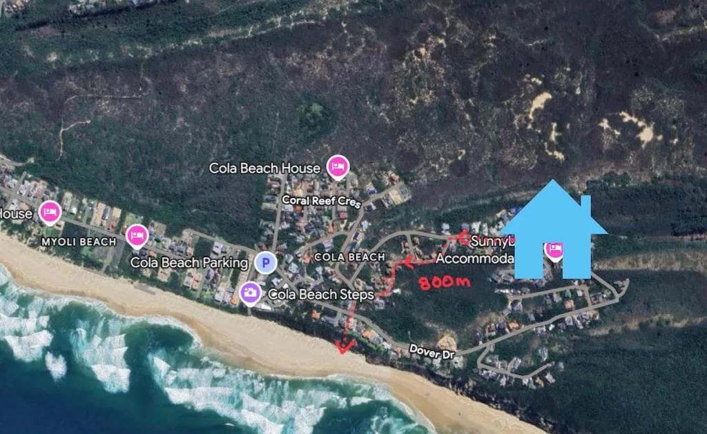 Aerial map view of Shade & Salt property location near Cola Beach, Sedgefield