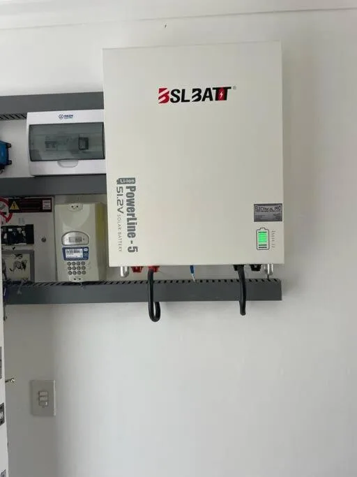 Solar inverter system mounted on white wall interior